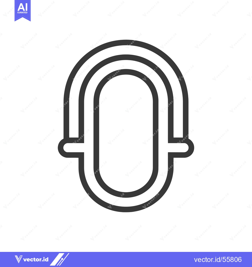 Premium Vector dari Line Drawing of a Double-Layered U-Shape