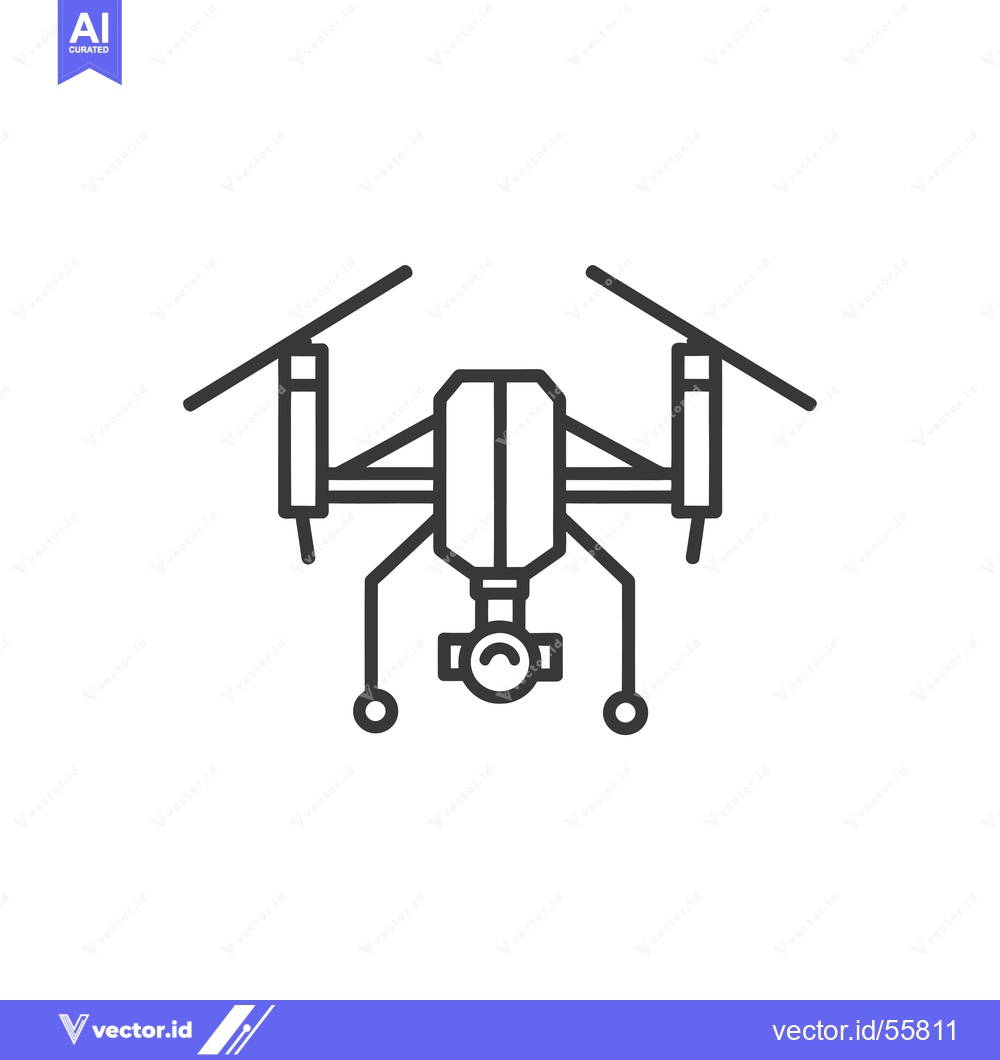 Premium Vector dari Line drawing of a drone with a camera