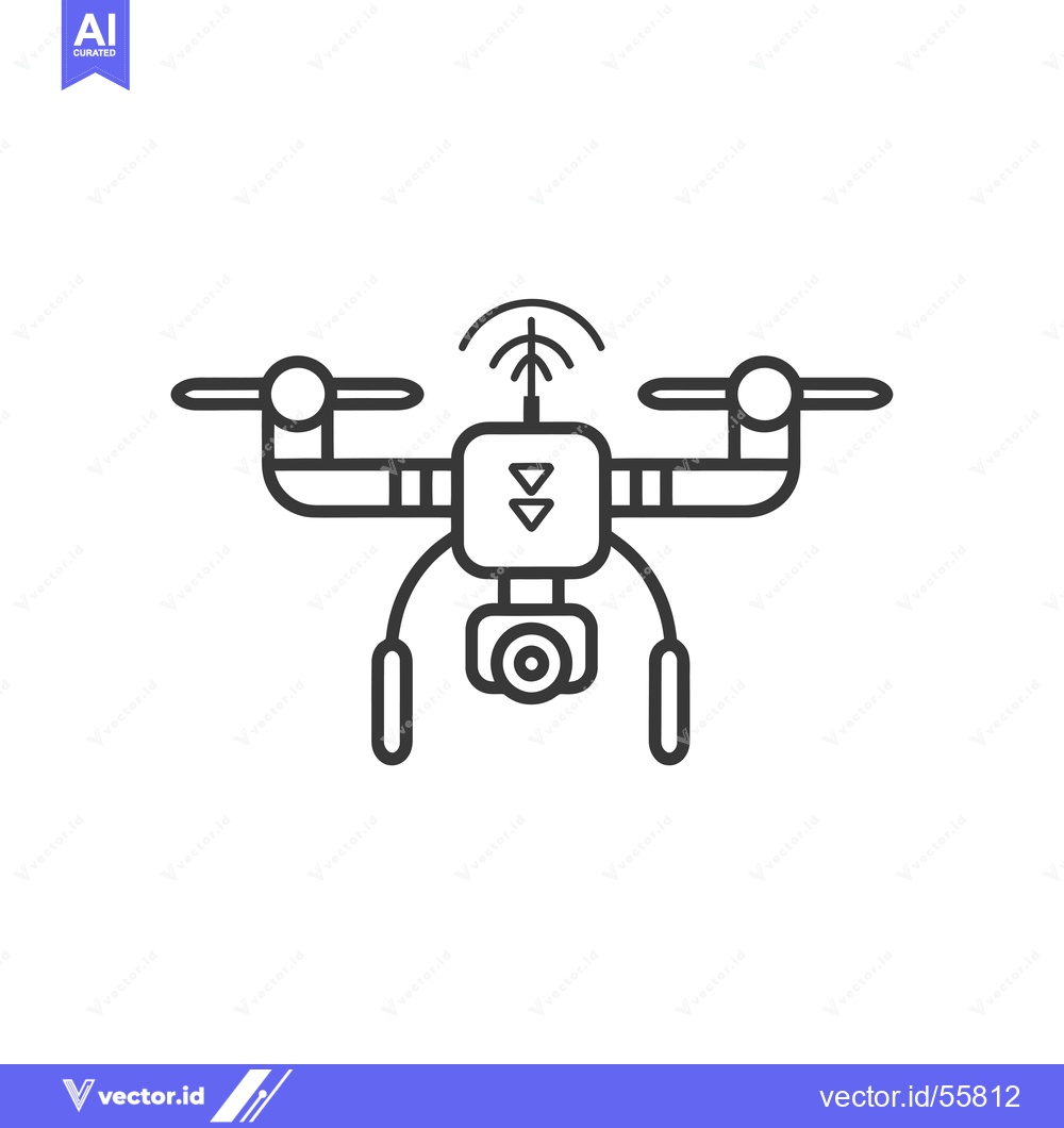 Premium Vector dari Line Drawing of a Drone with a Camera