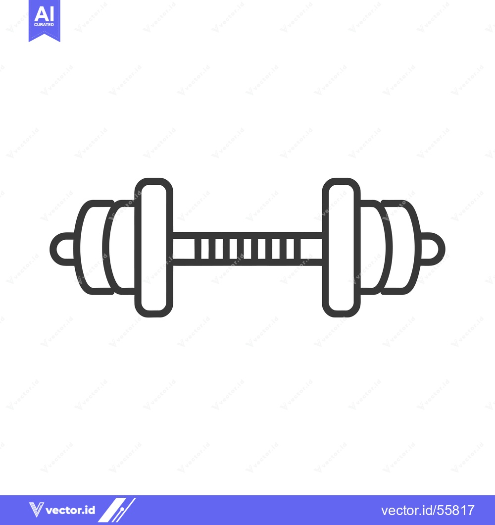 Premium Vector dari Line Drawing of a Dumbbell Weight