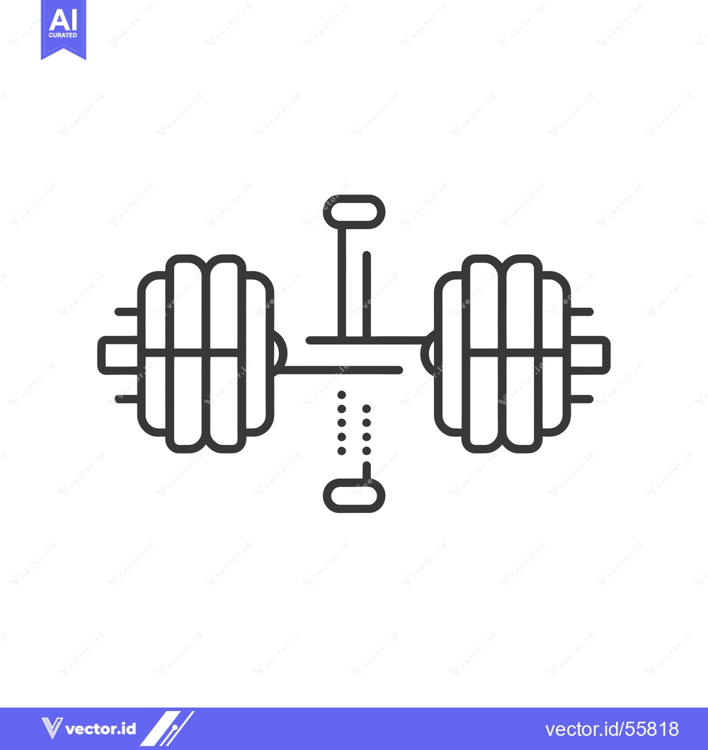 Premium Vector dari Line Drawing of a Dumbbell with a Barbell