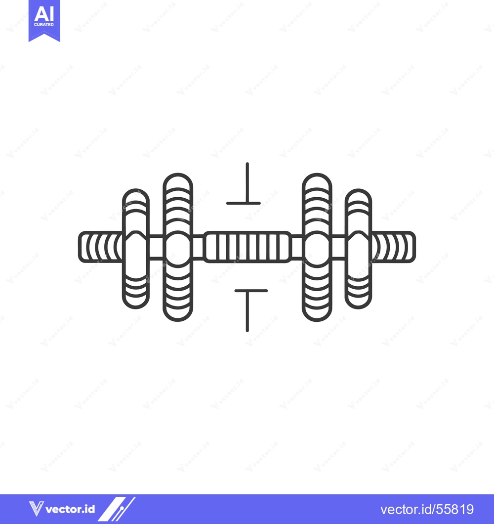 Premium Vector dari Line drawing of a dumbbell with a straight barbell