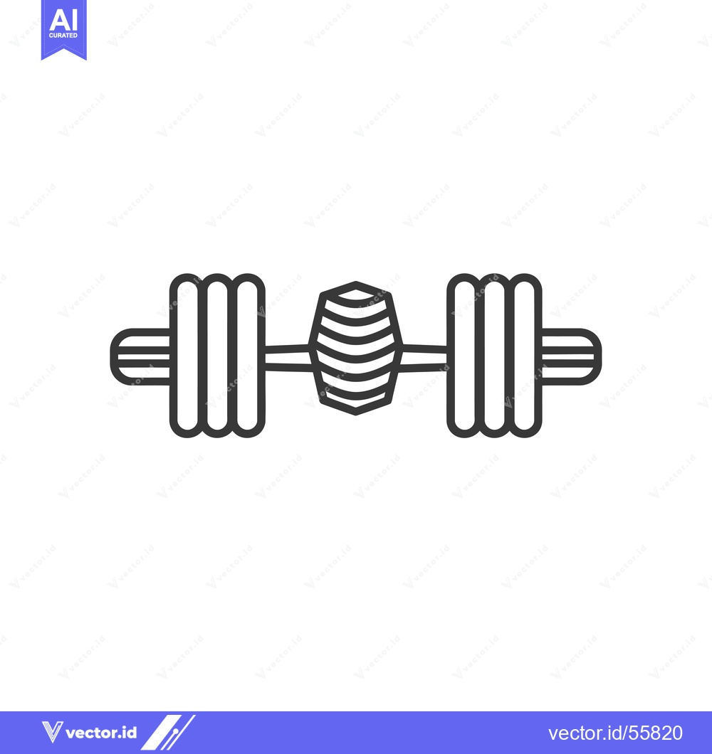 Premium Vector dari Line Drawing of a Dumbbell with Weight Plates