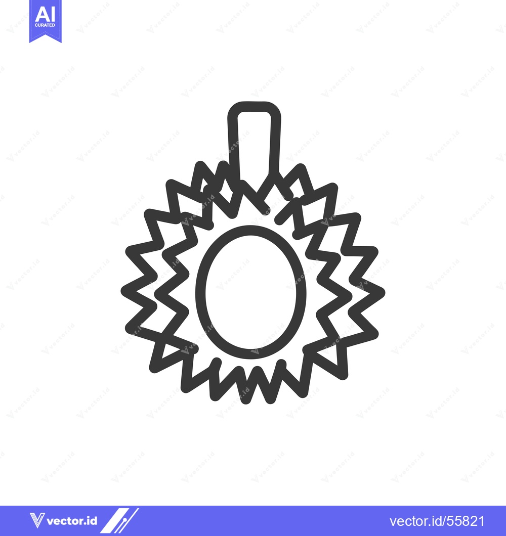Premium Vector of Line Drawing of a Durian Fruit