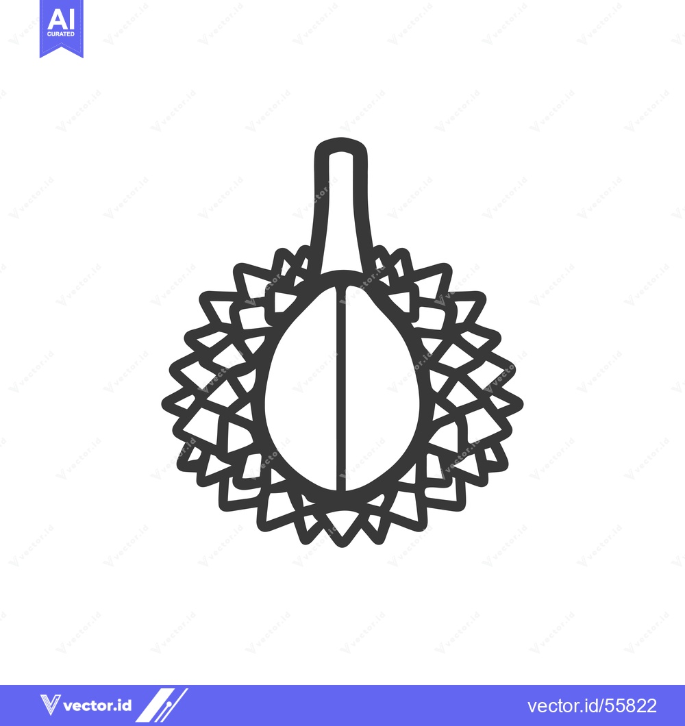 Premium Vector of Line Drawing of a Durian Fruit
