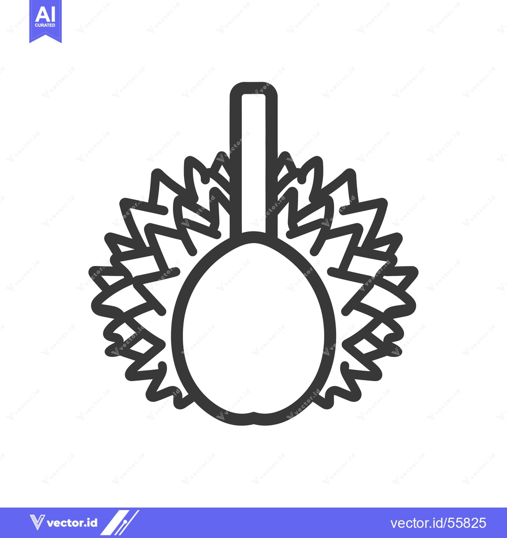 Premium Vector of Line drawing of a durian fruit with a stem