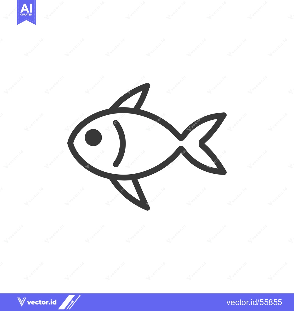 Premium Vector dari Line drawing of a fish with a single eye