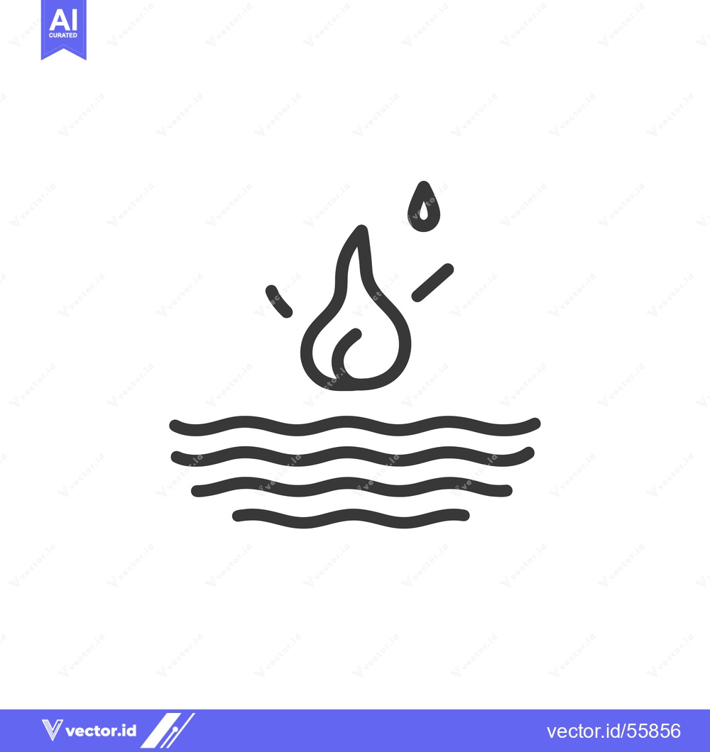 Premium Vector dari Line Drawing of a Flame Above Water with a Droplet