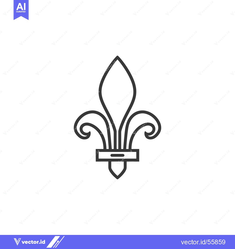 Premium Vector of Line Drawing of a Fleur-de-lis