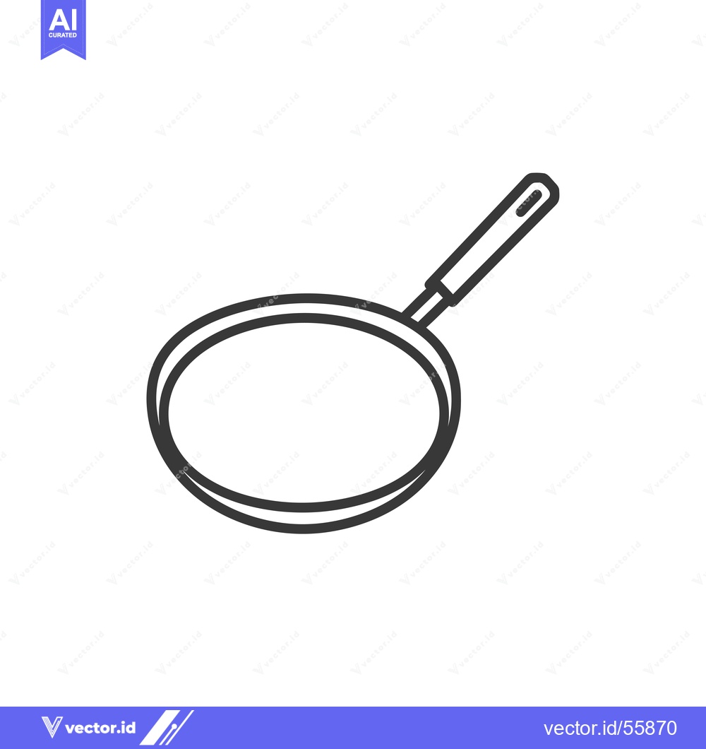 Premium Vector dari Line Drawing of a Frying Pan with a Handle