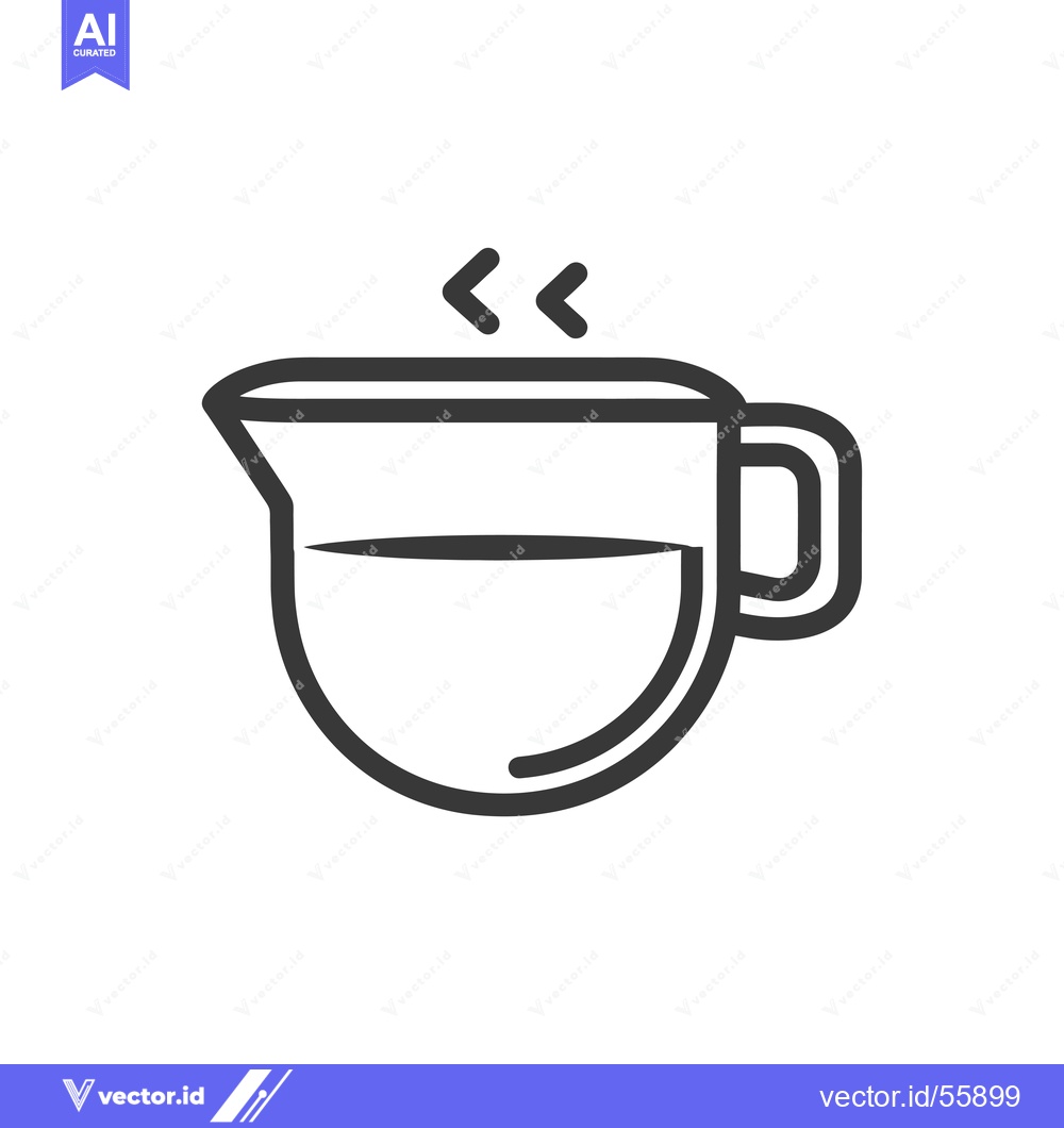 Premium Vector dari Line Drawing of a Glass Pitcher with Steam Rising from it