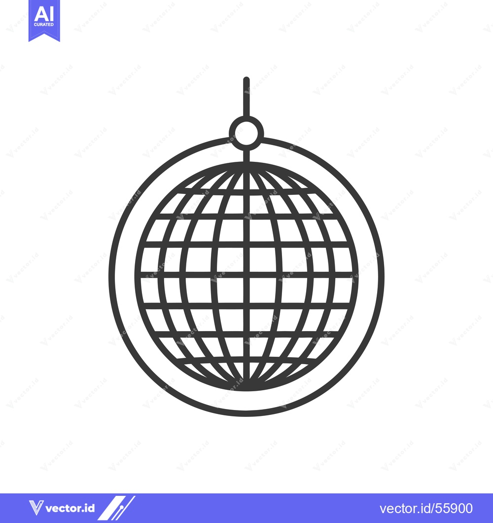 Premium Vector dari Line Drawing of a Globe with a Hanging Hook