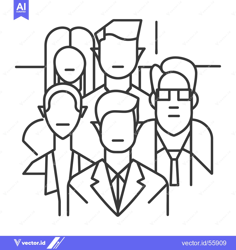 Premium Vector dari Line drawing of a group of four people