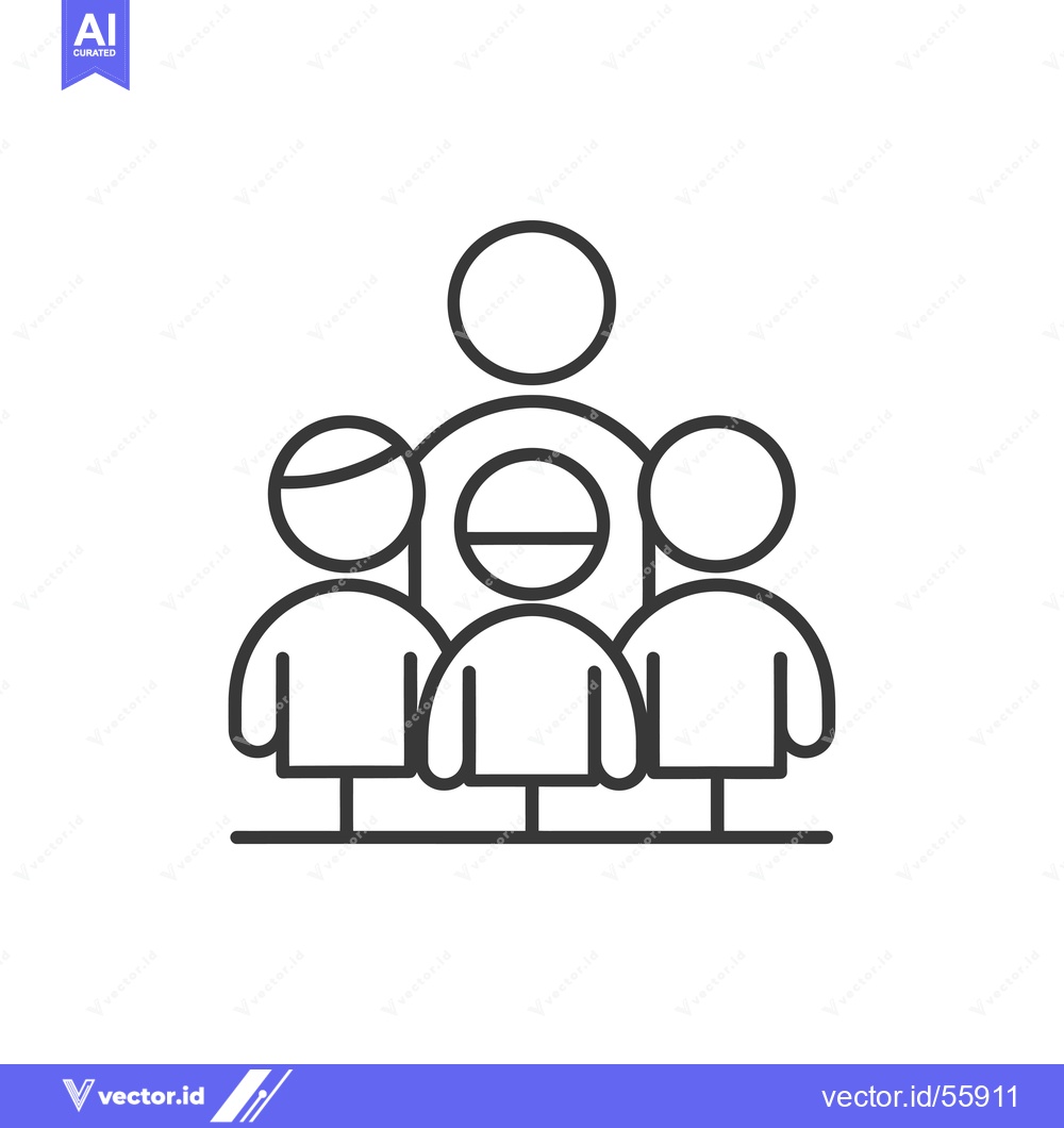 Premium Vector dari Line drawing of a group of people standing together