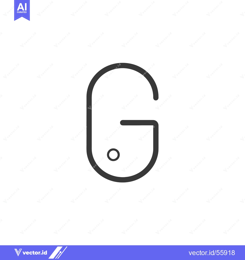 Premium Vector dari Line Drawing of a G with a Circle Inside