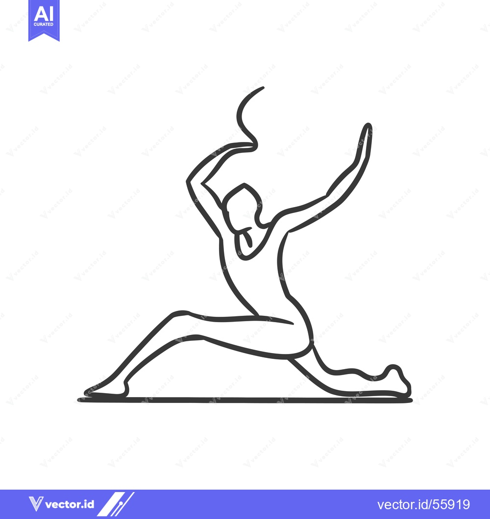 Premium Vector dari Line Drawing of a Gymnast in a Split Position
