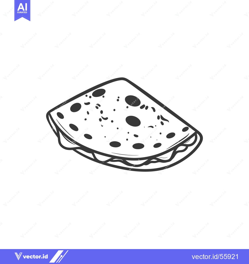 Premium Vector dari Line Drawing of a Half-Eaten Sandwich
