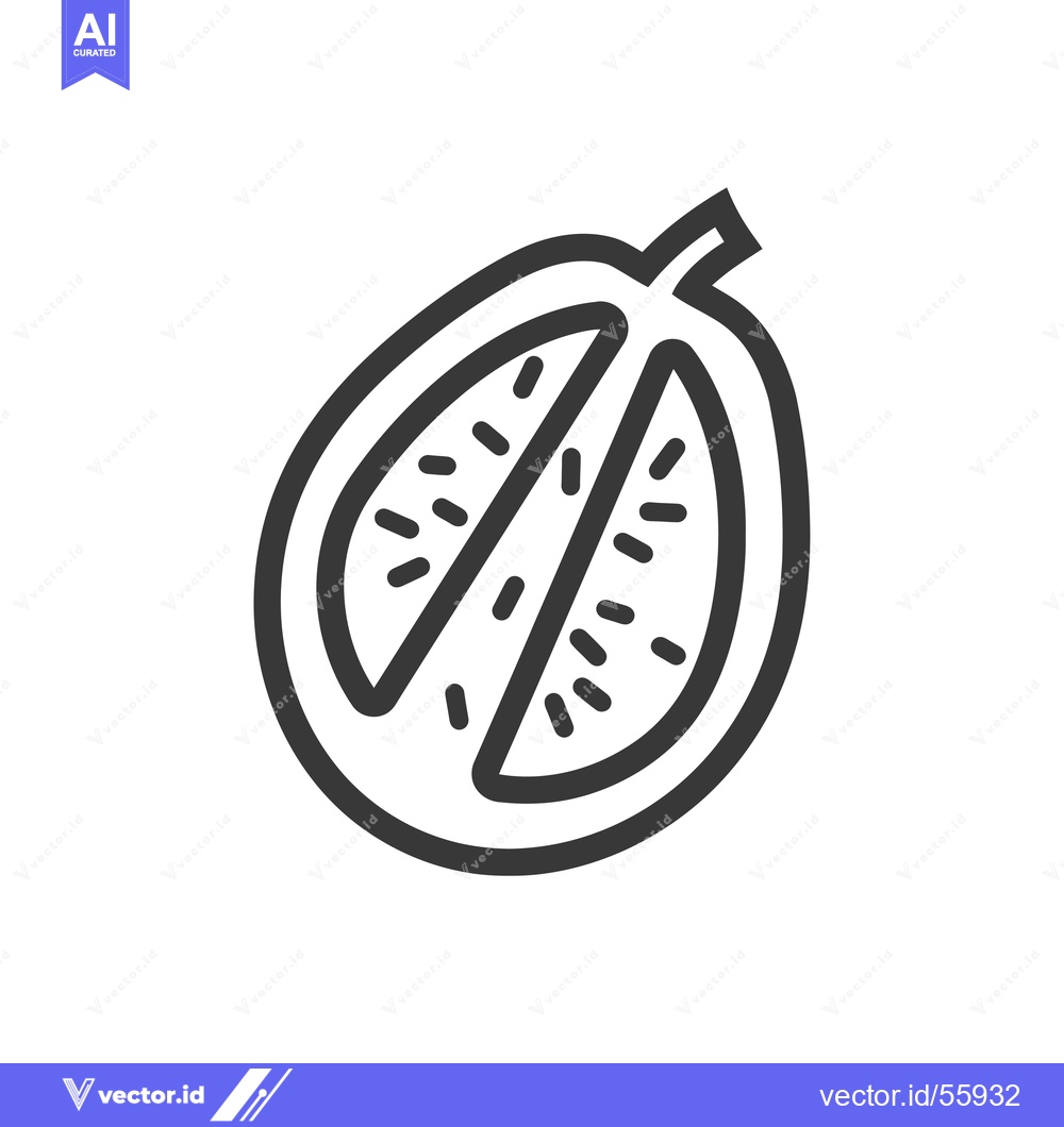 Premium Vector dari Line drawing of a halved cantaloupe melon
