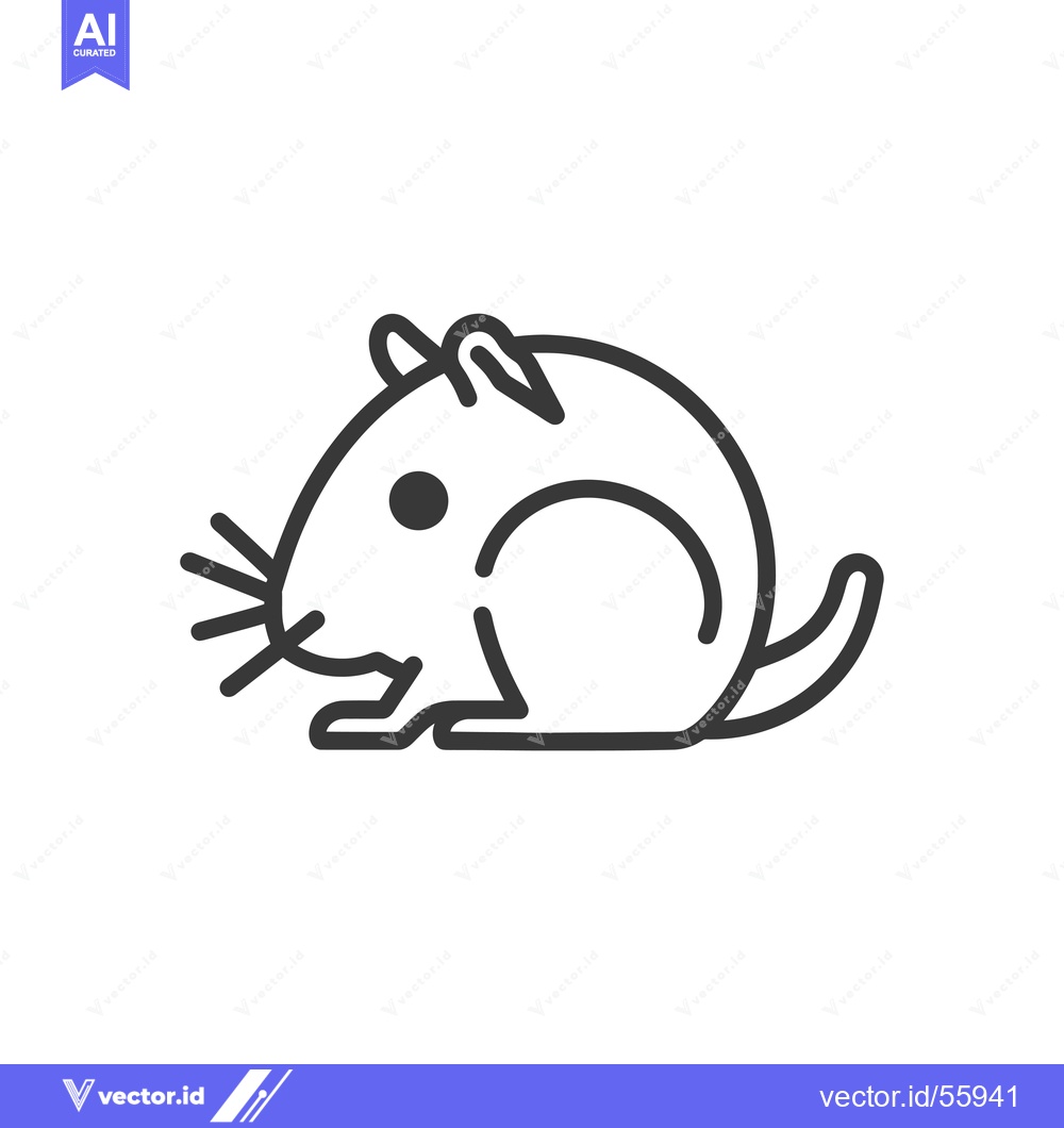 Premium Vector dari Line drawing of a hamster sitting on its hind legs