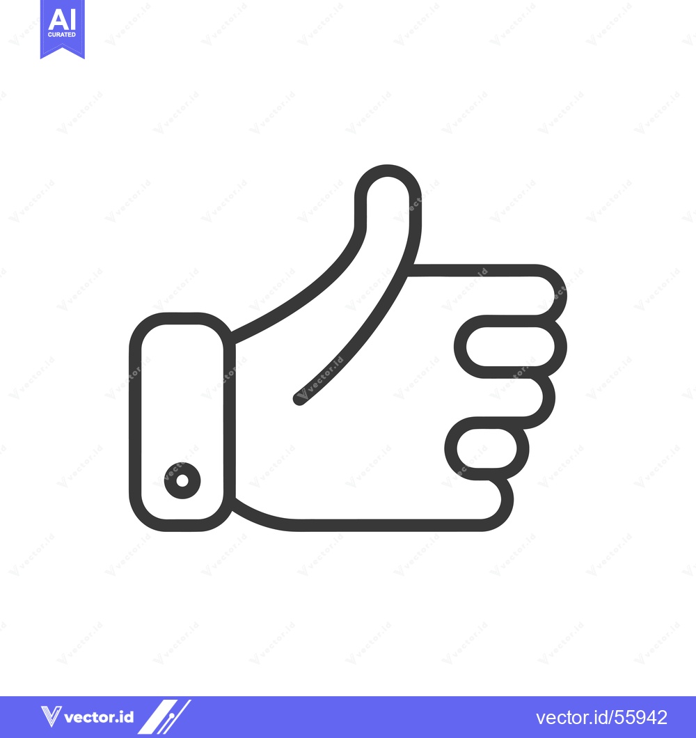 Premium Vector of Line drawing of a hand giving a thumbs up gesture