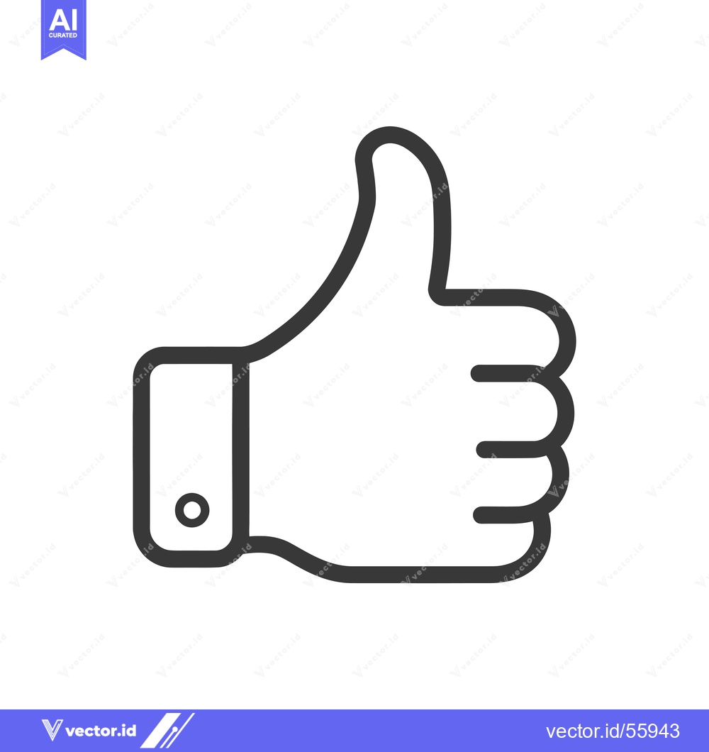 Premium Vector dari Line Drawing of a Hand Giving a Thumbs Up Gesture