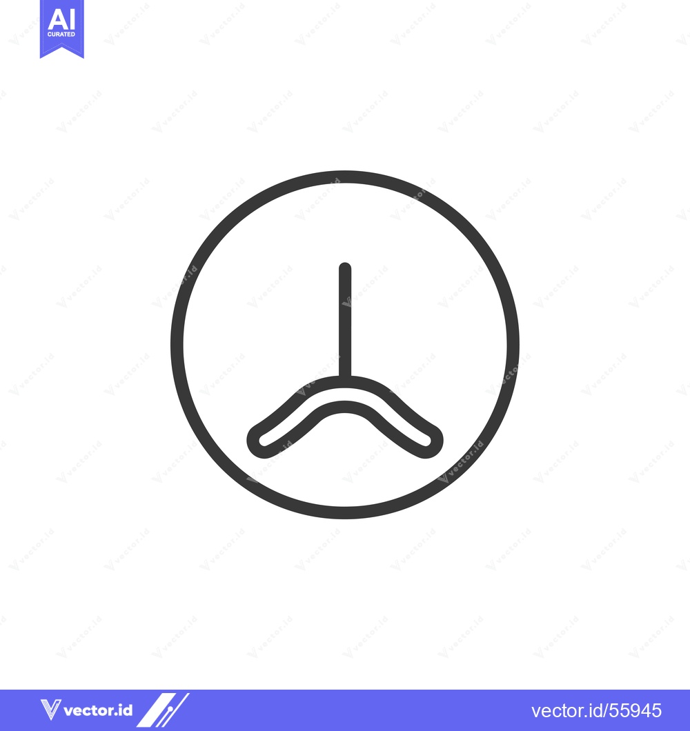 Premium Vector dari Line drawing of a hanger inside a circle