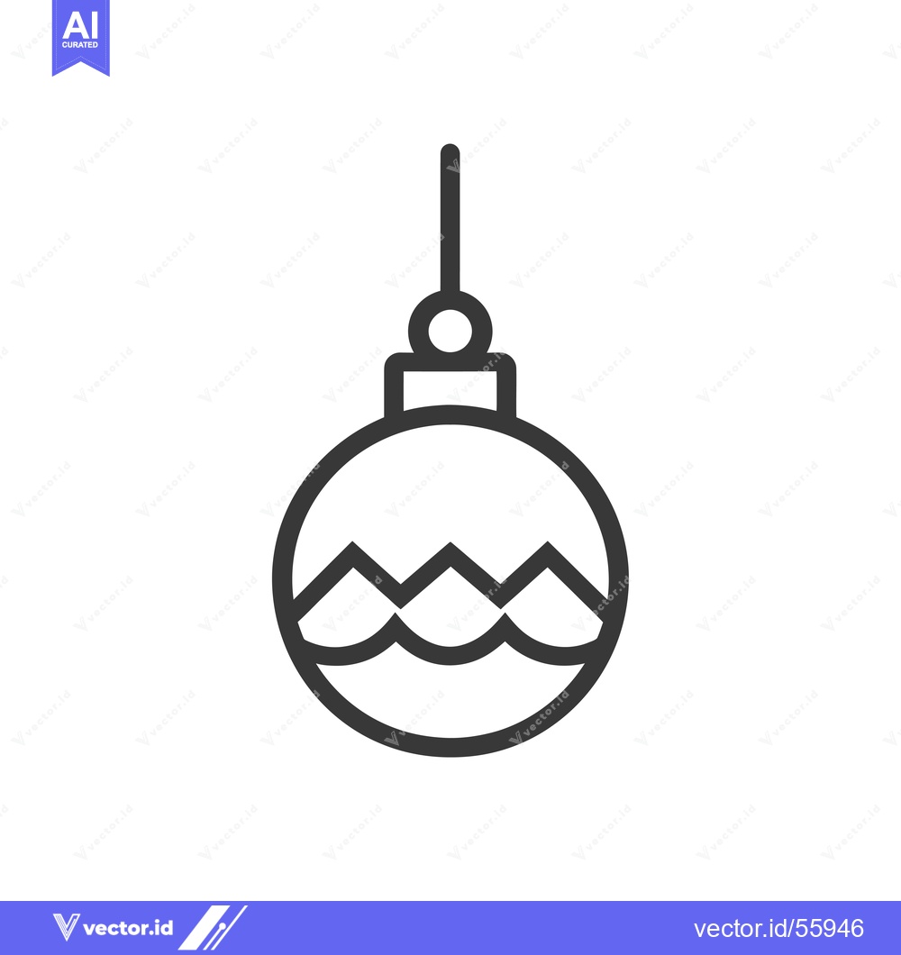 Premium Vector of Line drawing of a hanging Christmas ornament