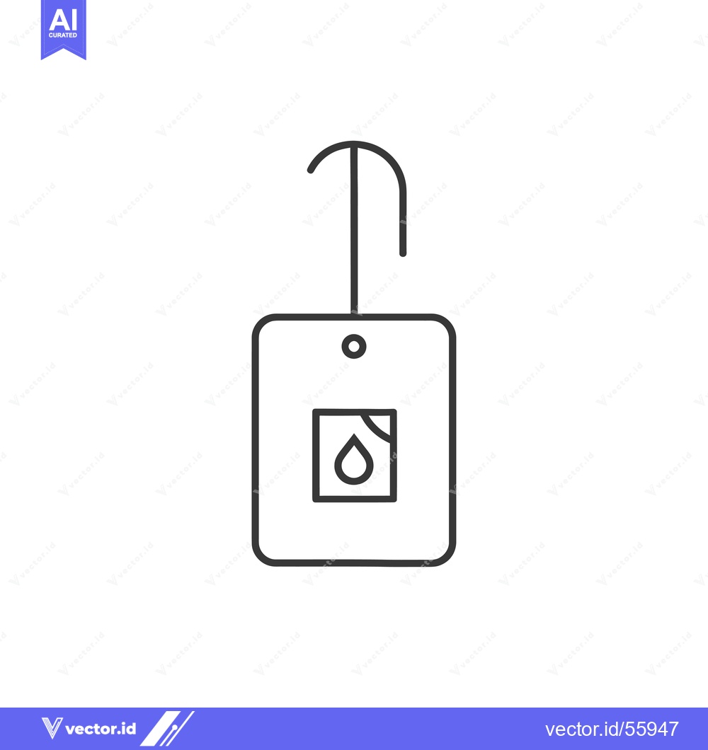 Premium Vector dari Line drawing of a hanging tag with a water drop inside