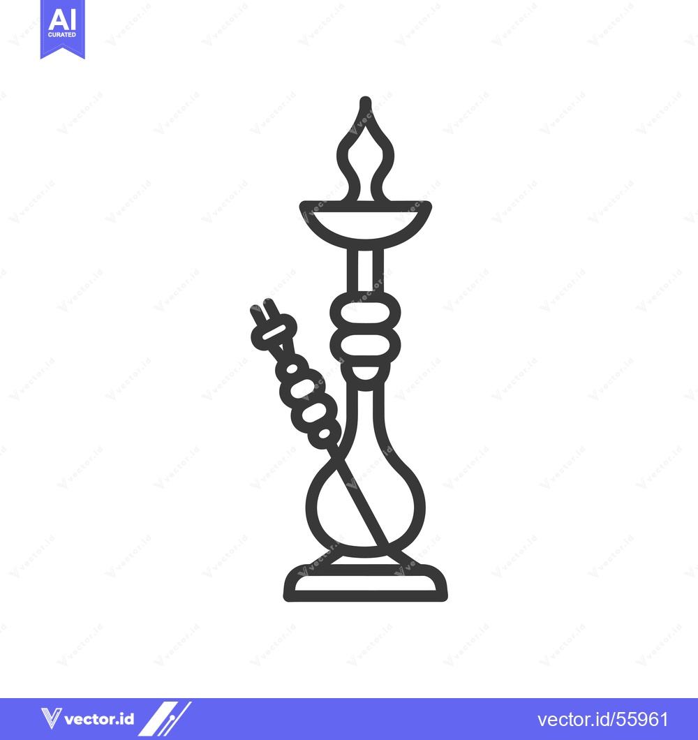 Premium Vector dari Line Drawing of a Hookah with a Hose