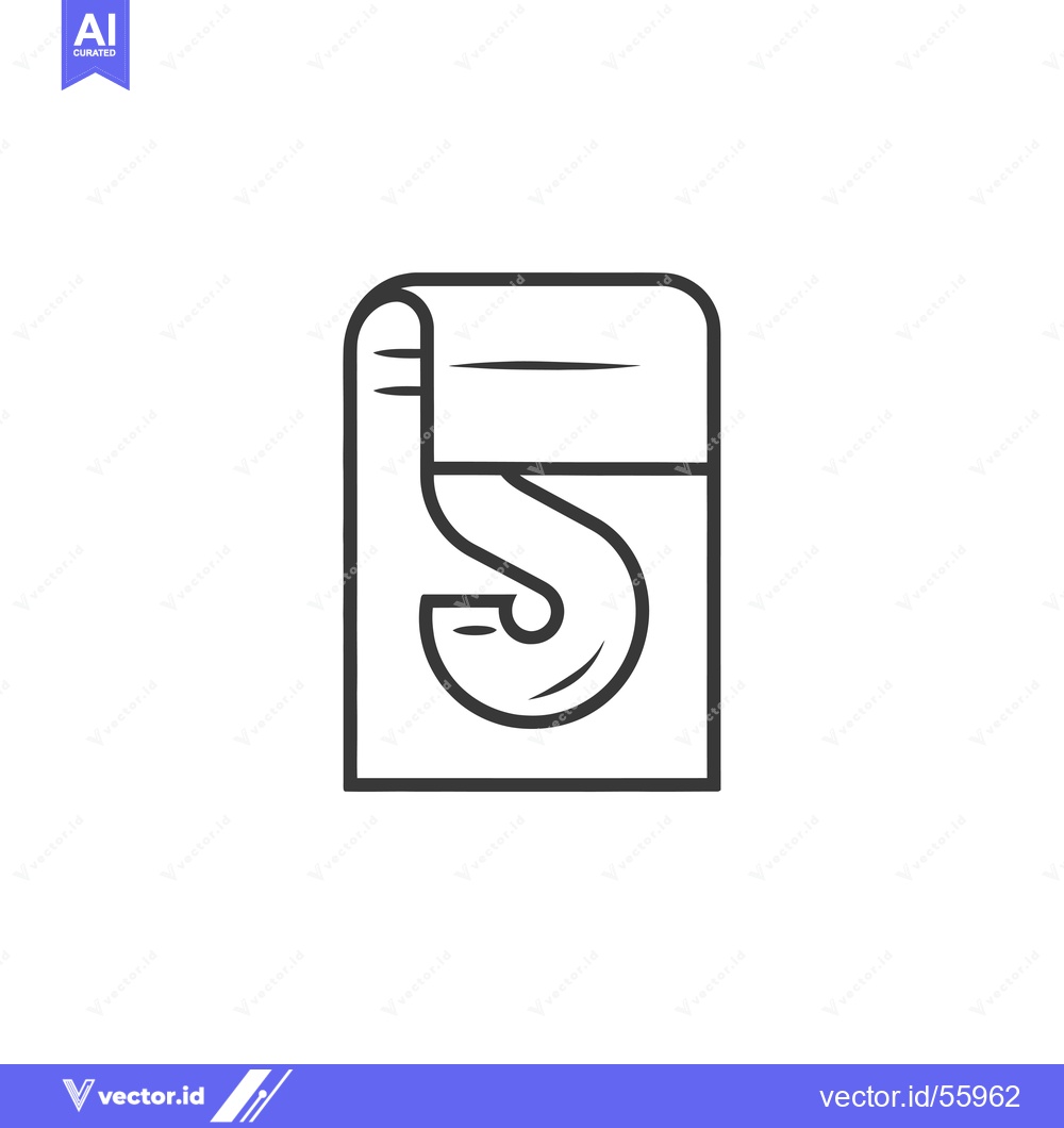 Premium Vector dari Line Drawing of a Hook Inside a Square