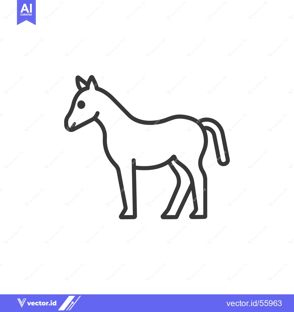 Premium Vector dari Line Drawing of a Horse in Profile
