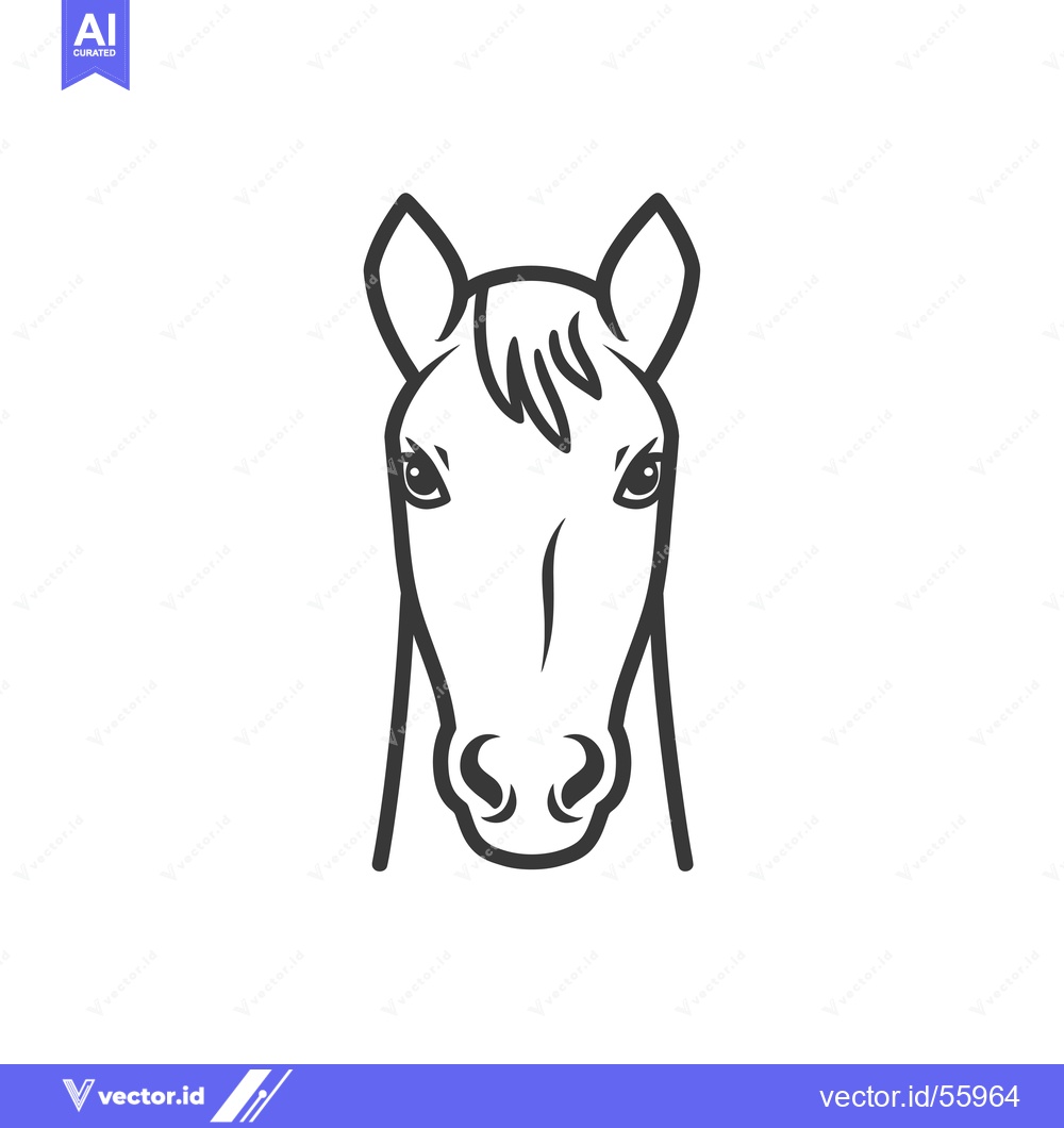 Premium Vector of Line Drawing of a Horse's Head