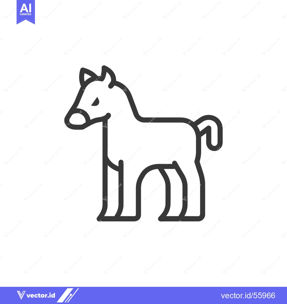 Premium Vector dari Line drawing of a horse standing on four legs