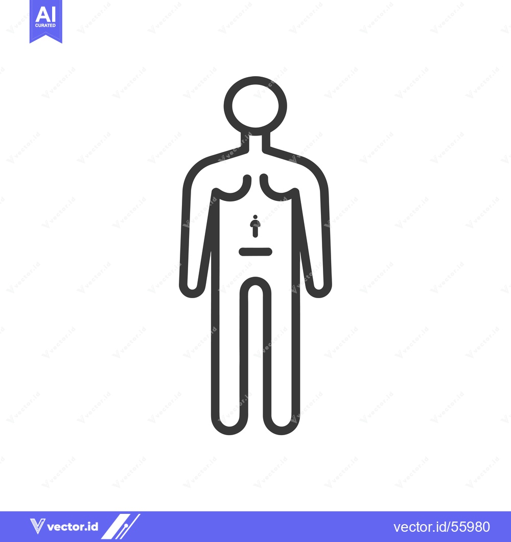 Premium Vector of Line drawing of a human body with a symbol of a heart in the chest