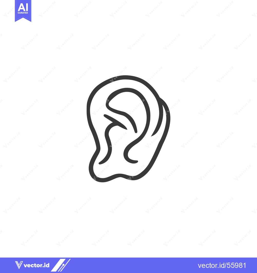 Premium Vector of Line Drawing of a Human Ear