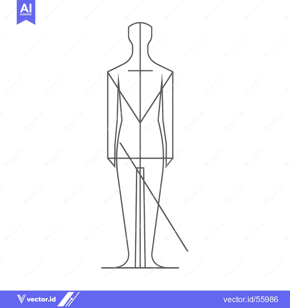 Premium Vector of Line drawing of a human figure with body measurements marked