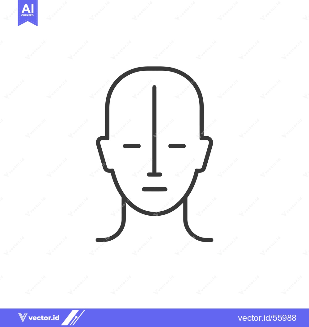 Premium Vector dari Line Drawing of a Human Head and Neck