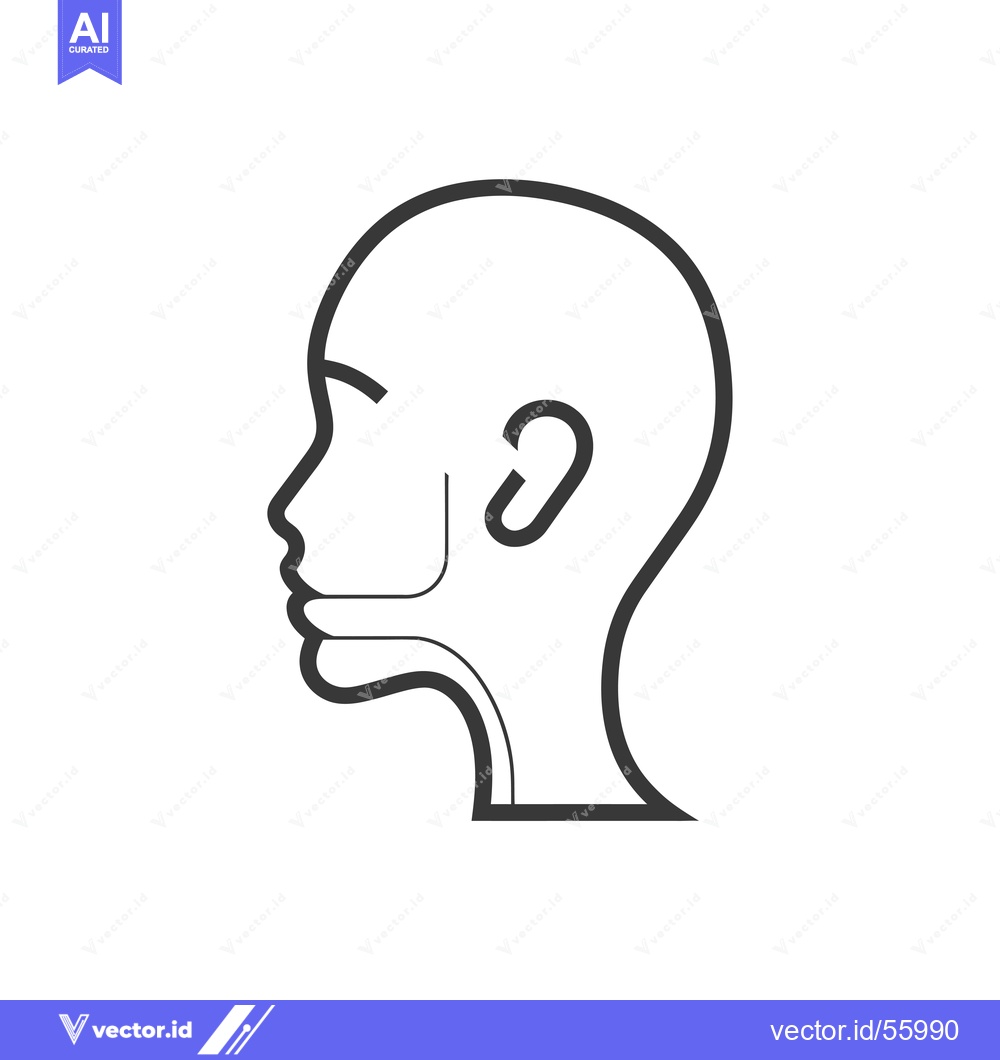 Premium Vector dari Line Drawing of a Human Head in Profile