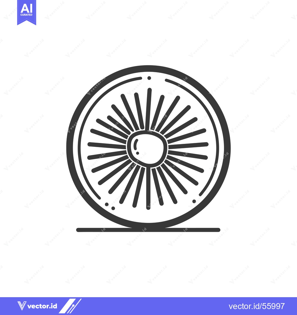 Premium Vector dari Line Drawing of a Jet Engine Fan