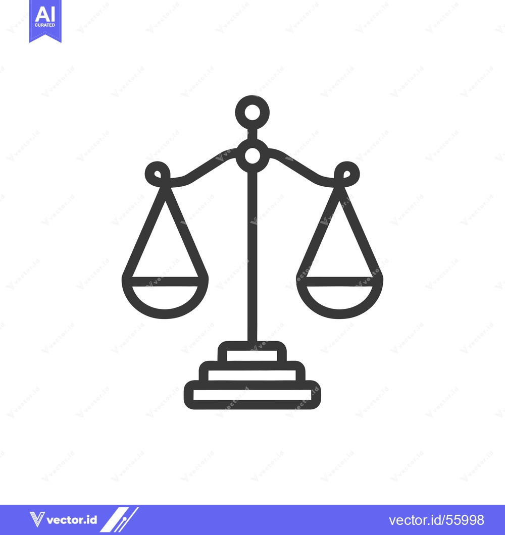 Premium Vector dari Line drawing of a justice scale with two balanced sides