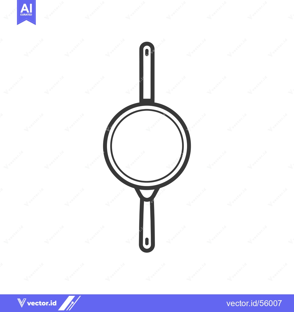 Premium Vector of Line drawing of a kitchen utensil, a frying pan