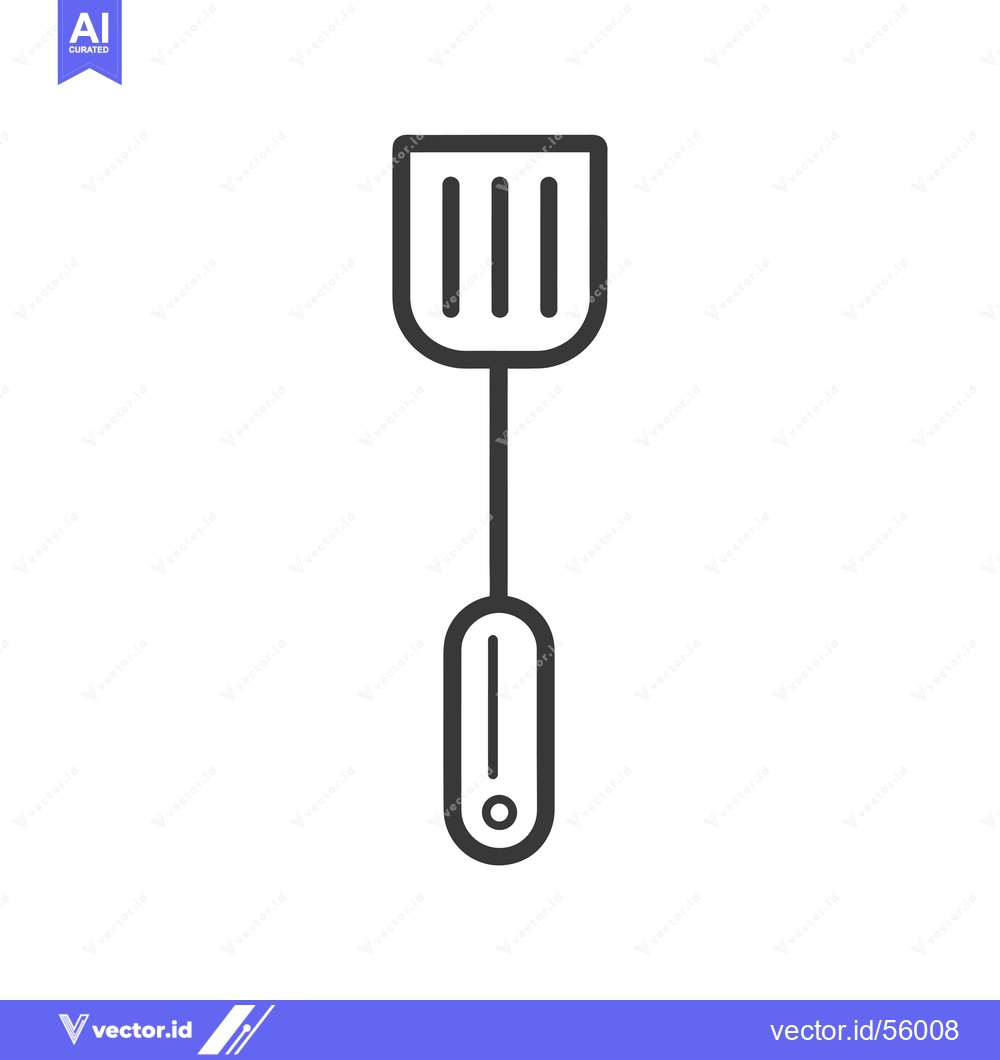 Premium Vector dari Line drawing of a kitchen utensil, a spatula