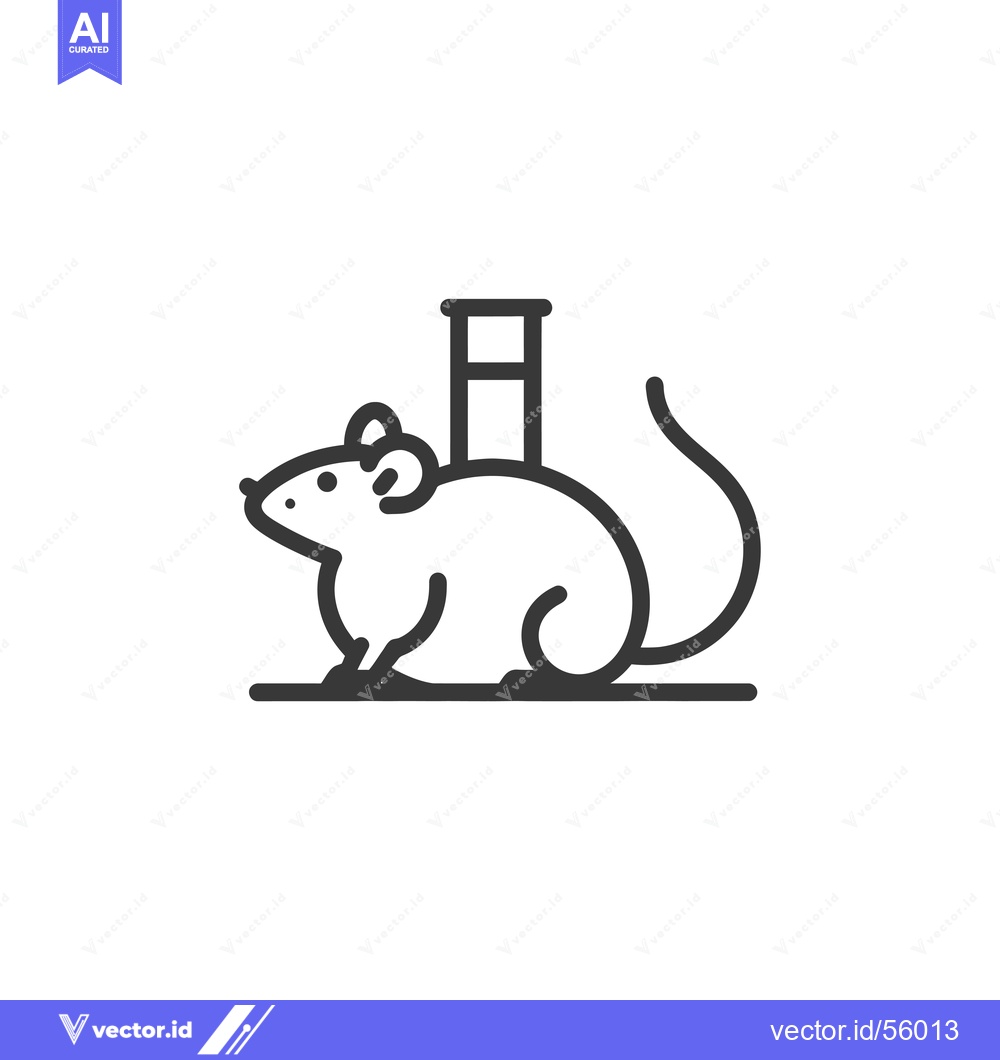Premium Vector dari Line drawing of a lab rat with a test tube
