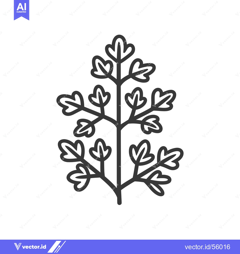 Premium Vector dari Line drawing of a leafy branch with multiple leaves