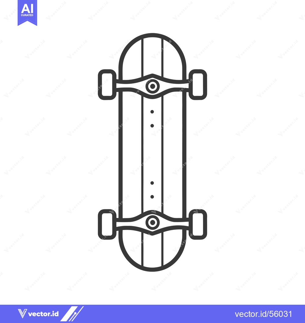Premium Vector of Line drawing of a longboard skateboard