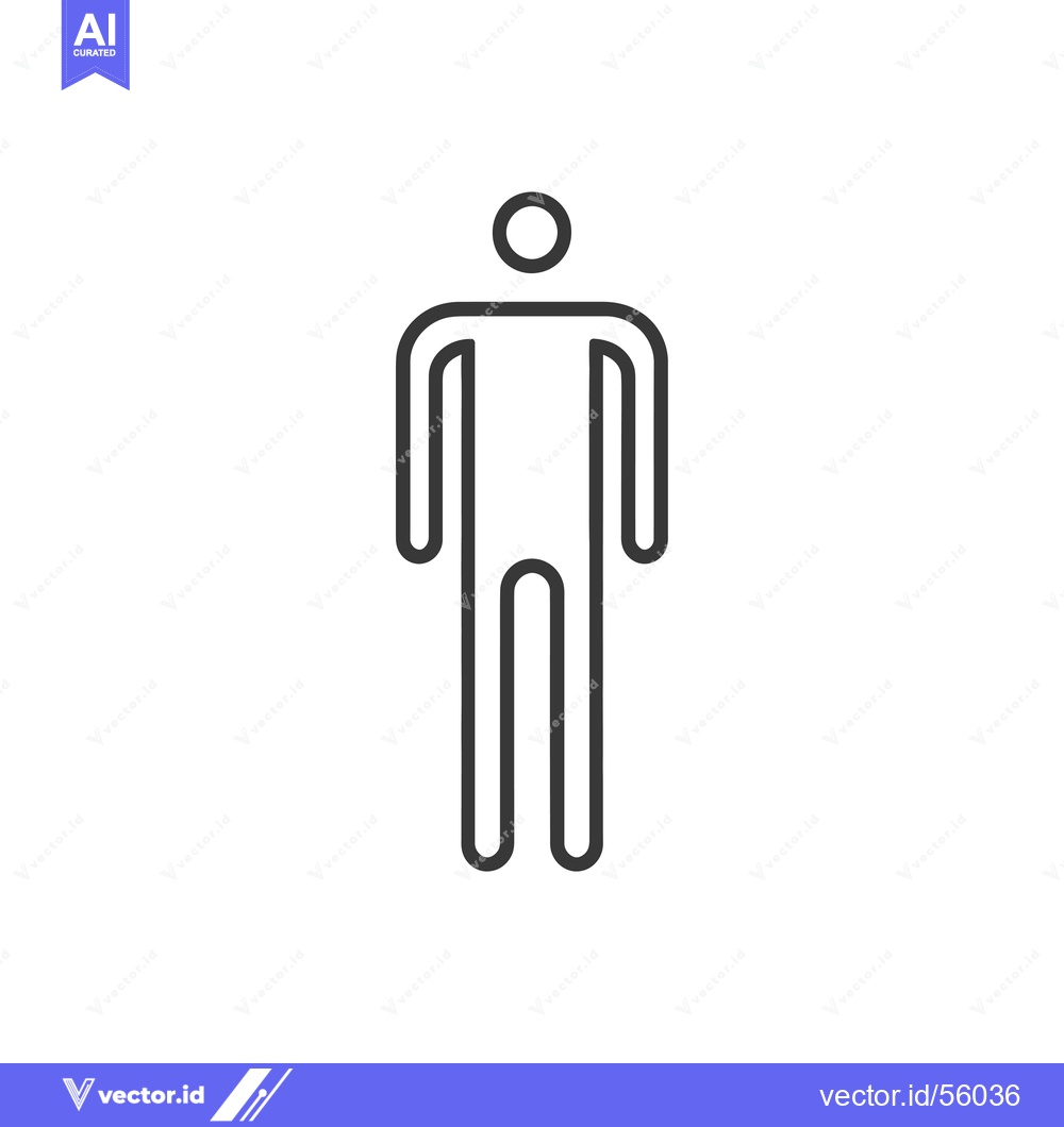 Premium Vector of Line drawing of a male stick figure