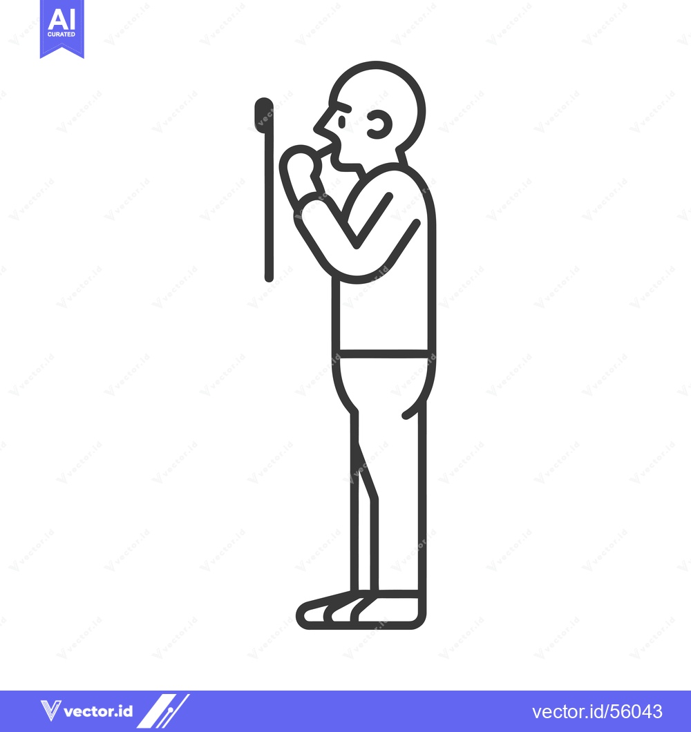 Premium Vector of Line drawing of a man brushing his teeth