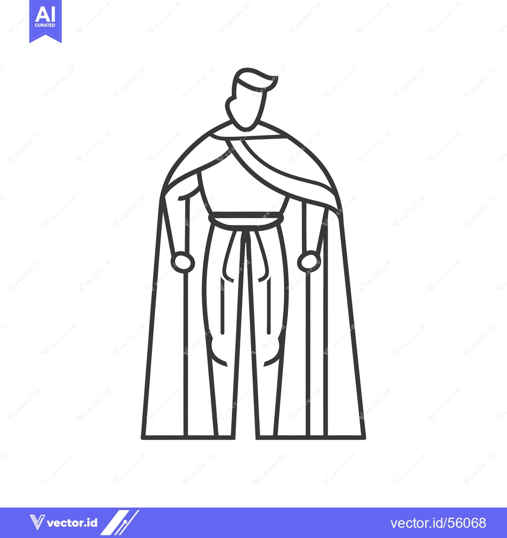 Premium Vector of Line Drawing of a Man in a Cape