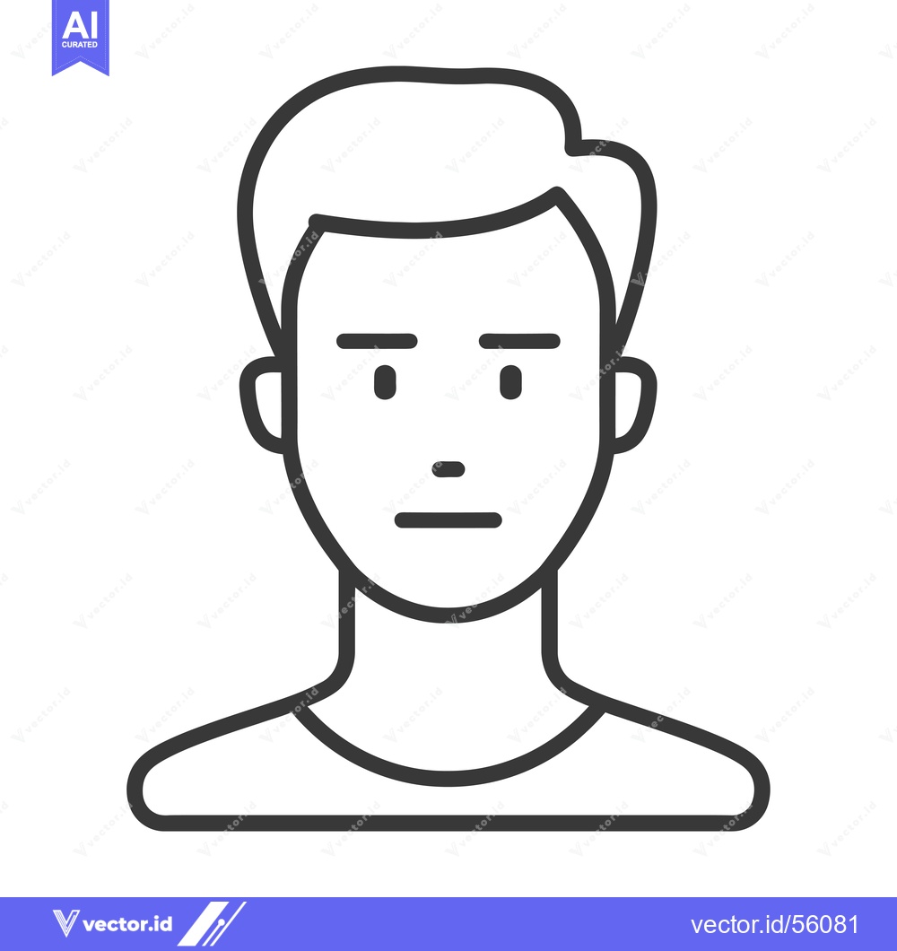 Premium Vector dari Line drawing of a man's face with a neutral expression