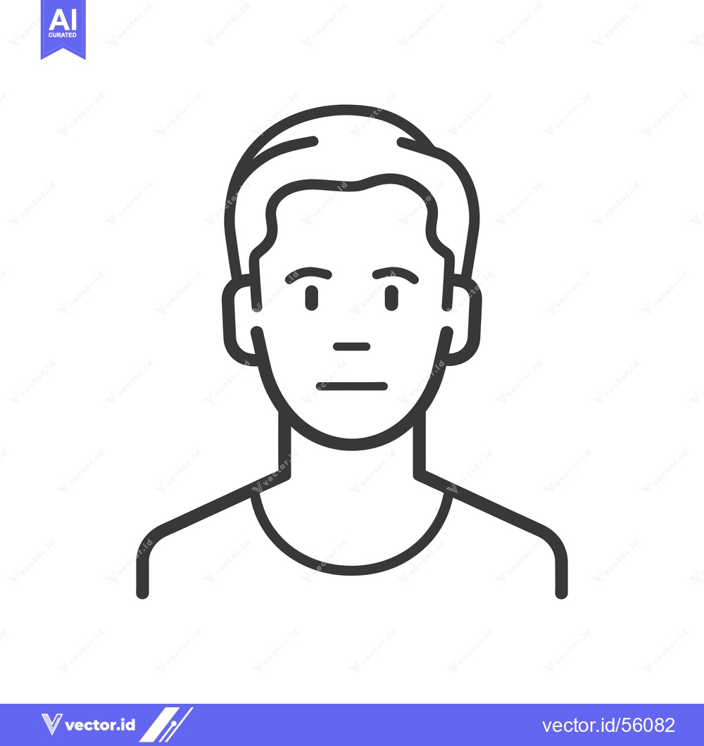 Premium Vector of Line drawing of a man's face with a neutral expression
